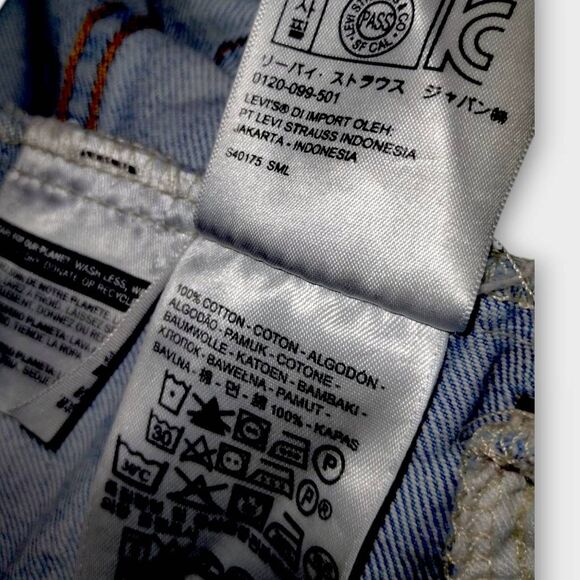 Levis Original Denim Light-Wash Slim Fit Trucker Button Jacket Faded‎ Distressed - Picture 15 of 15